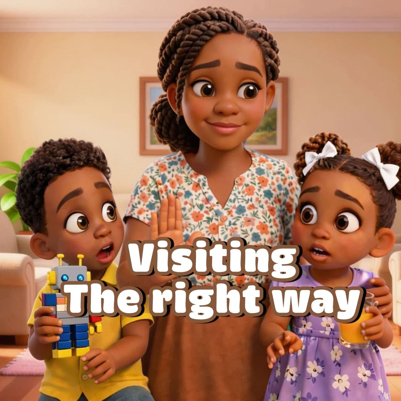 Oba and Zuri's adventures: Visiting the right way scene artwork