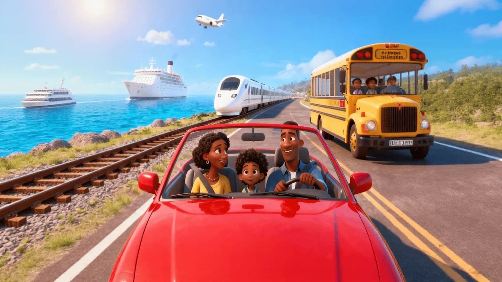 Fun & Learn: Go Go vehicles scene artwork