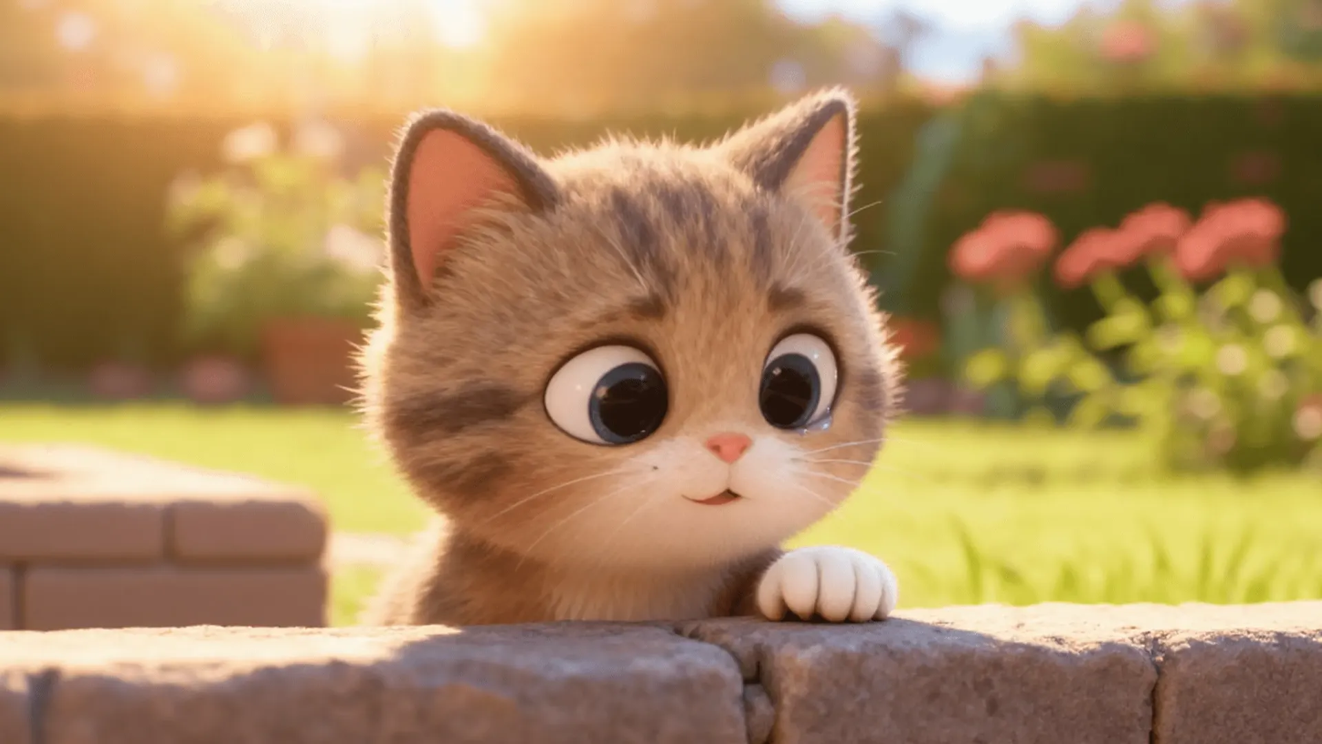 Fun & Learn: Try again kitty scene artwork