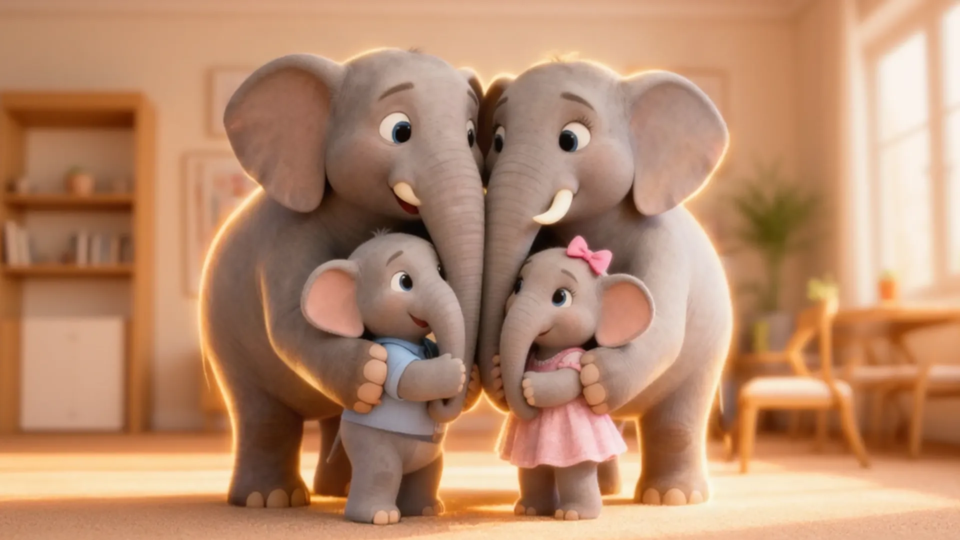 Fun & Learn: Family love scene artwork