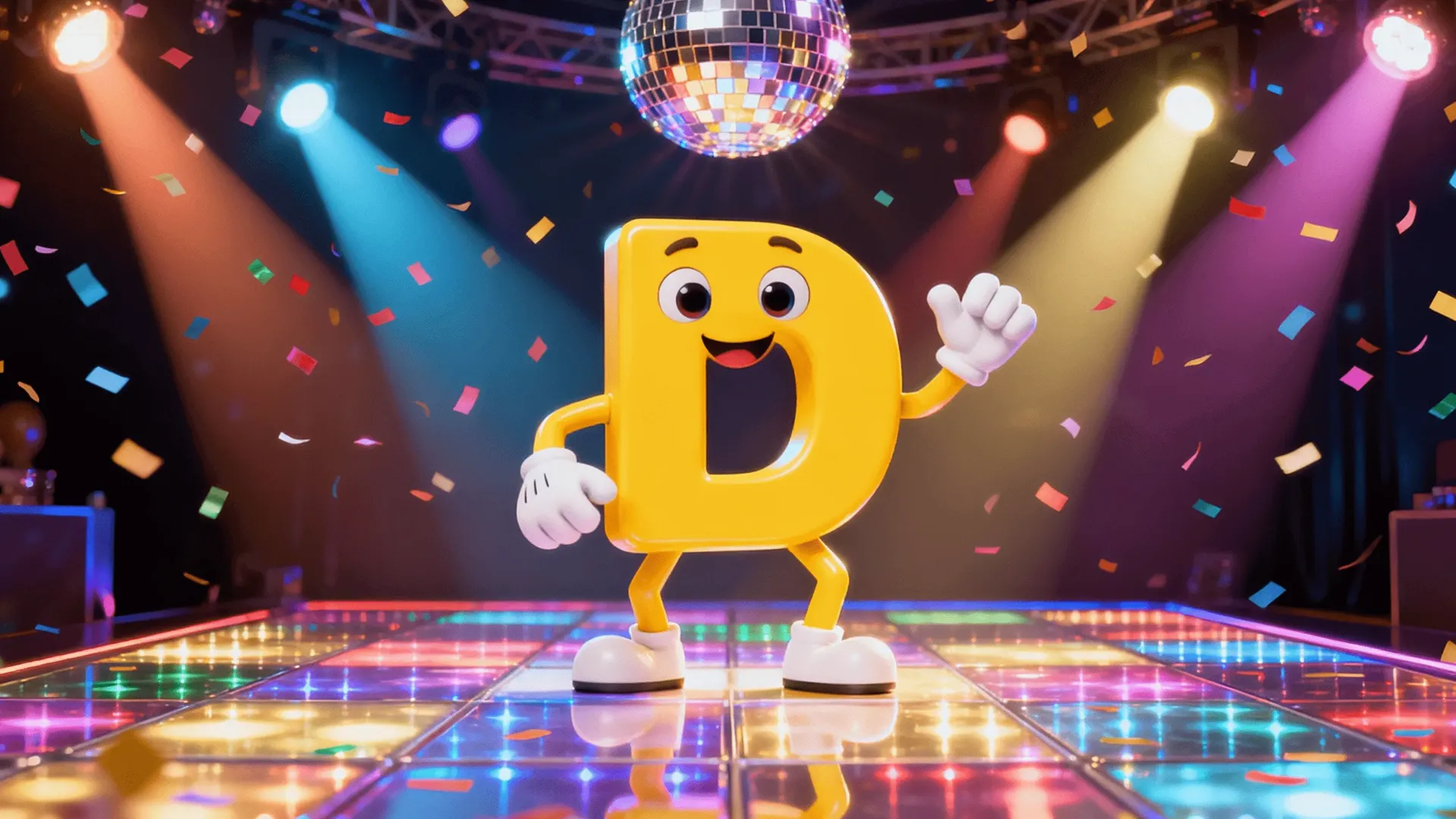 Learning English Alphabet: Letter D scene artwork