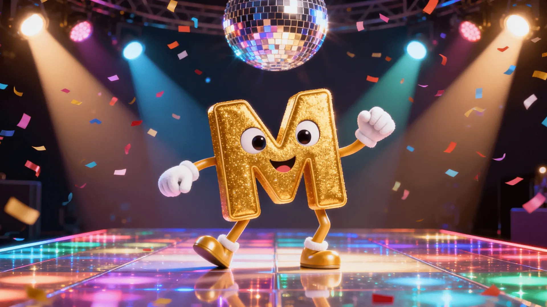 Learning English Alphabet: Letter M scene artwork