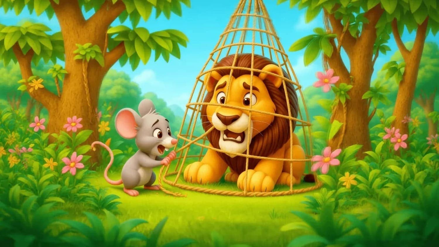 Story Time: The Lion & the Mouse scene artwork