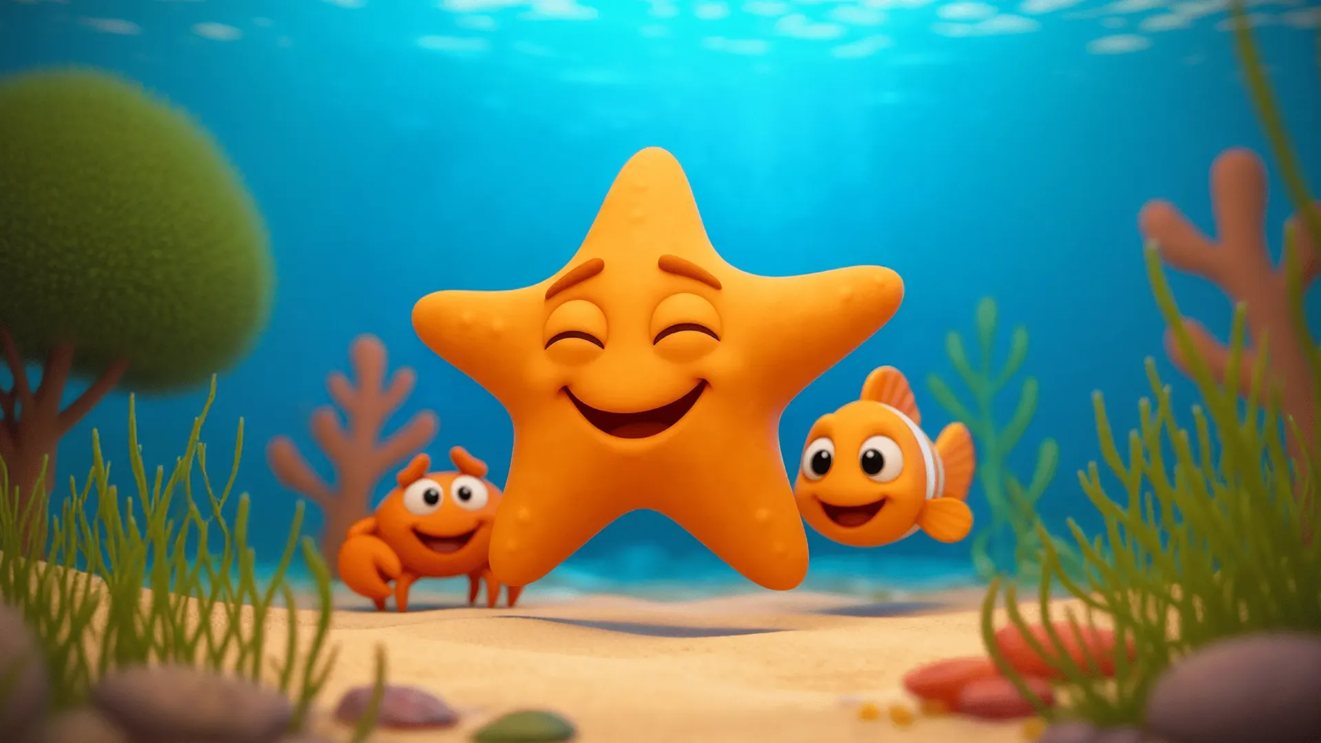 Story Time: Sandy the shy Starfish scene artwork