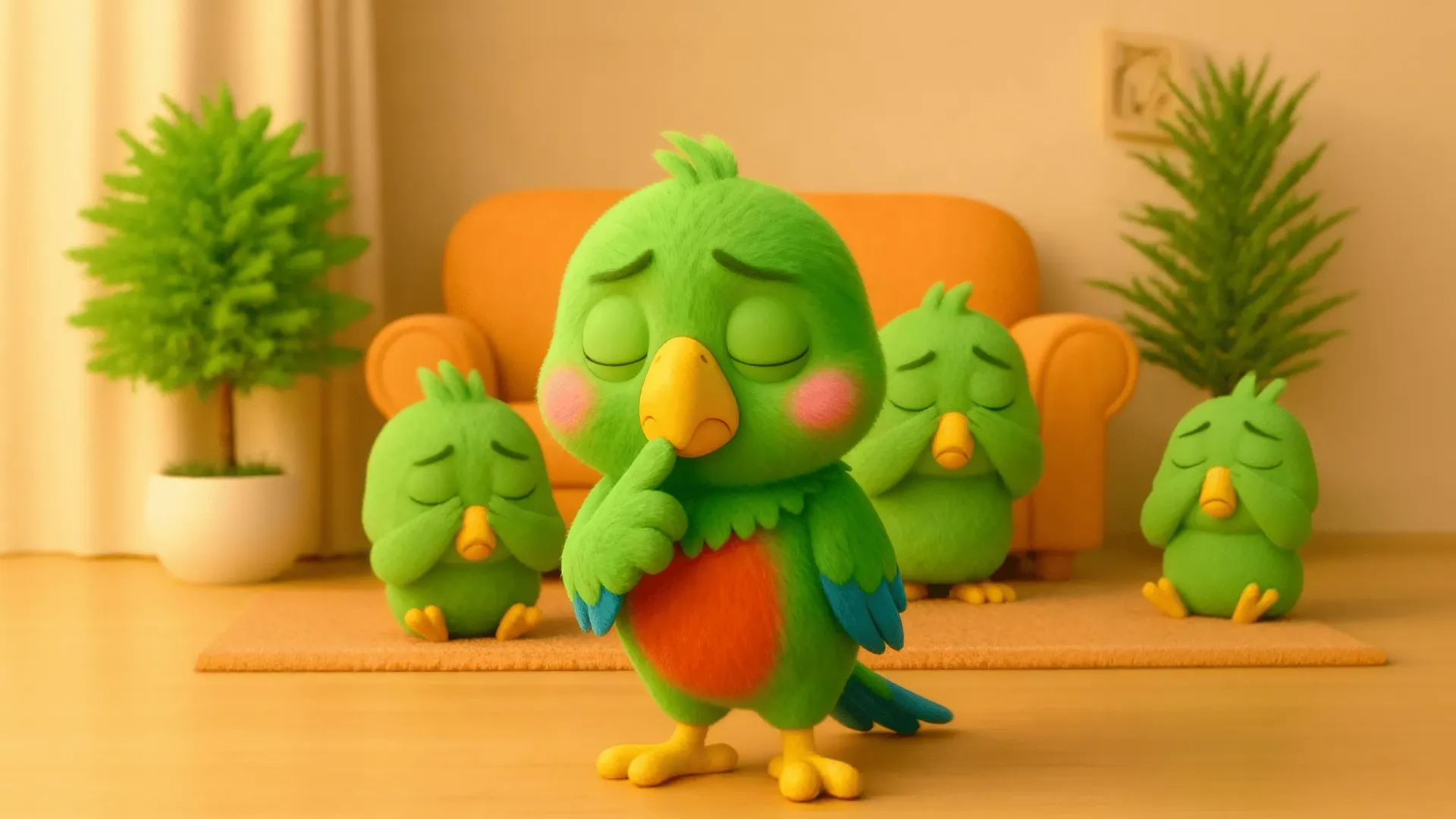 Story Time: Perry the Chatterbox Parrot scene artwork